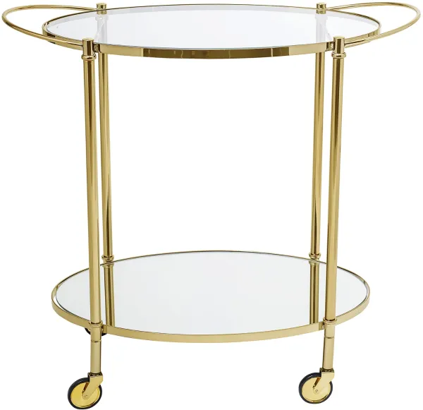 Nordic, Mesa de bar/mesa de apoio com rodas, Dourado