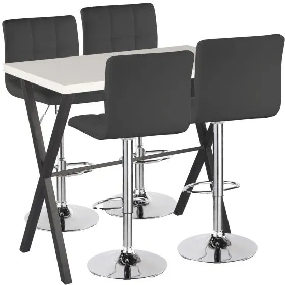 Homeville Conjunto de Mesa de Bar Grappa/Cadeira de Bar preta