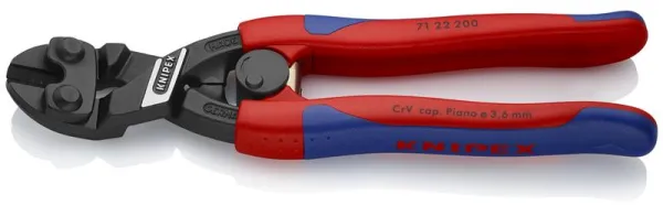 Knipex KNIPEX CoBolt® Tesoura de parafusos compacta preta atramentada, com cabos finos de vários componentes 200 mm