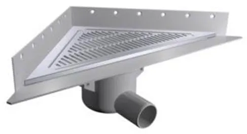 Purus Corner ralo de chão conjunto Ø50 mm horizontal com