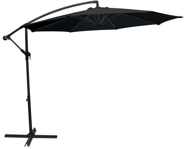 Guarda-sol suspenso preto 300cm
