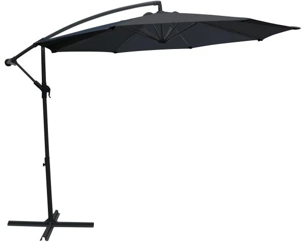 Guarda-sol suspenso cinzento-escuro 300cm