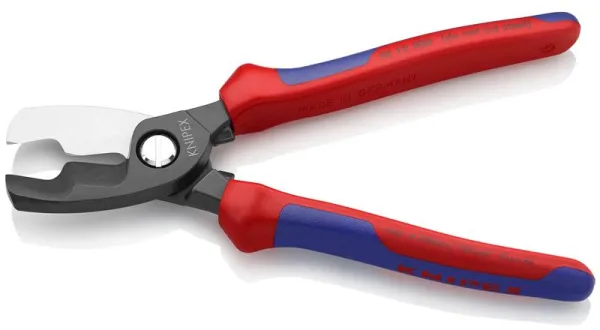 Cortador de Cabos Knipex com dupla lâmina, brunido, com cabo multi-componente 200 mm