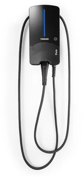 Webasto Pure Caixa de Carregamento 11 kW Tipo 2 Black Edition com cabo de 4,5 m - Relé de proteção de corrente contínua RCD-DD integrado