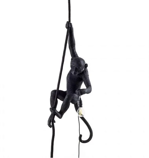Seletti Monkey With Rope Candeeiro de Teto Preto Exterior