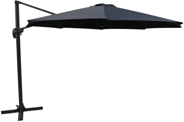 VENTURE DESIGN Leeds guarda-sol com inclinação, 3,5m - tecido preto e alumínio
