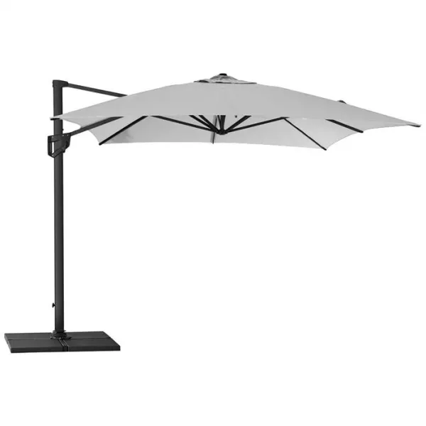 Cane-Line Hyde Luxe guarda-sol incl. base - 3x4 m. - Alumínio com tecido cinzento-claro