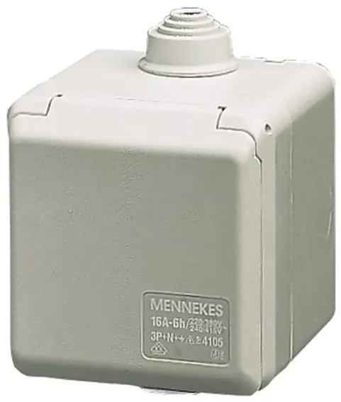 Tomada CEE exterior Mennekes 3 polos 16A 230V IP44 6H 4102